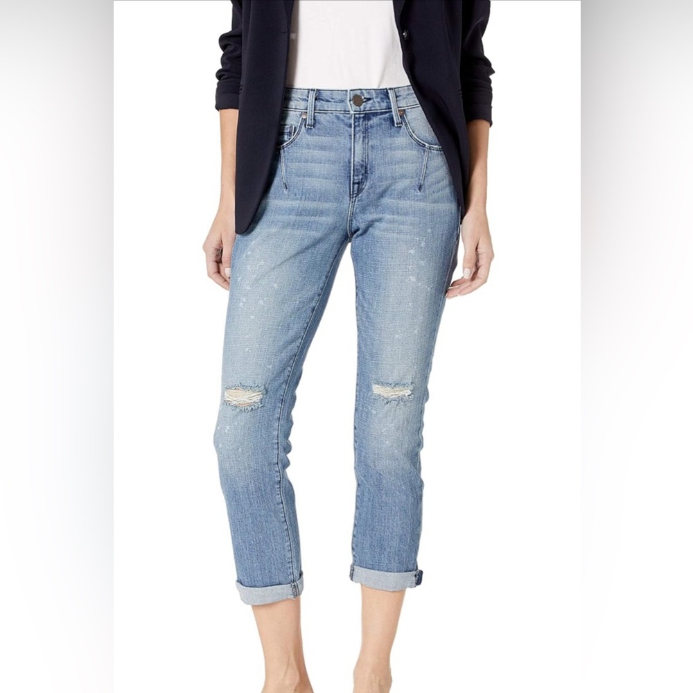 Parker Smith Relaxed Straight Girlfriend Jeans in All Splattered size 4/27